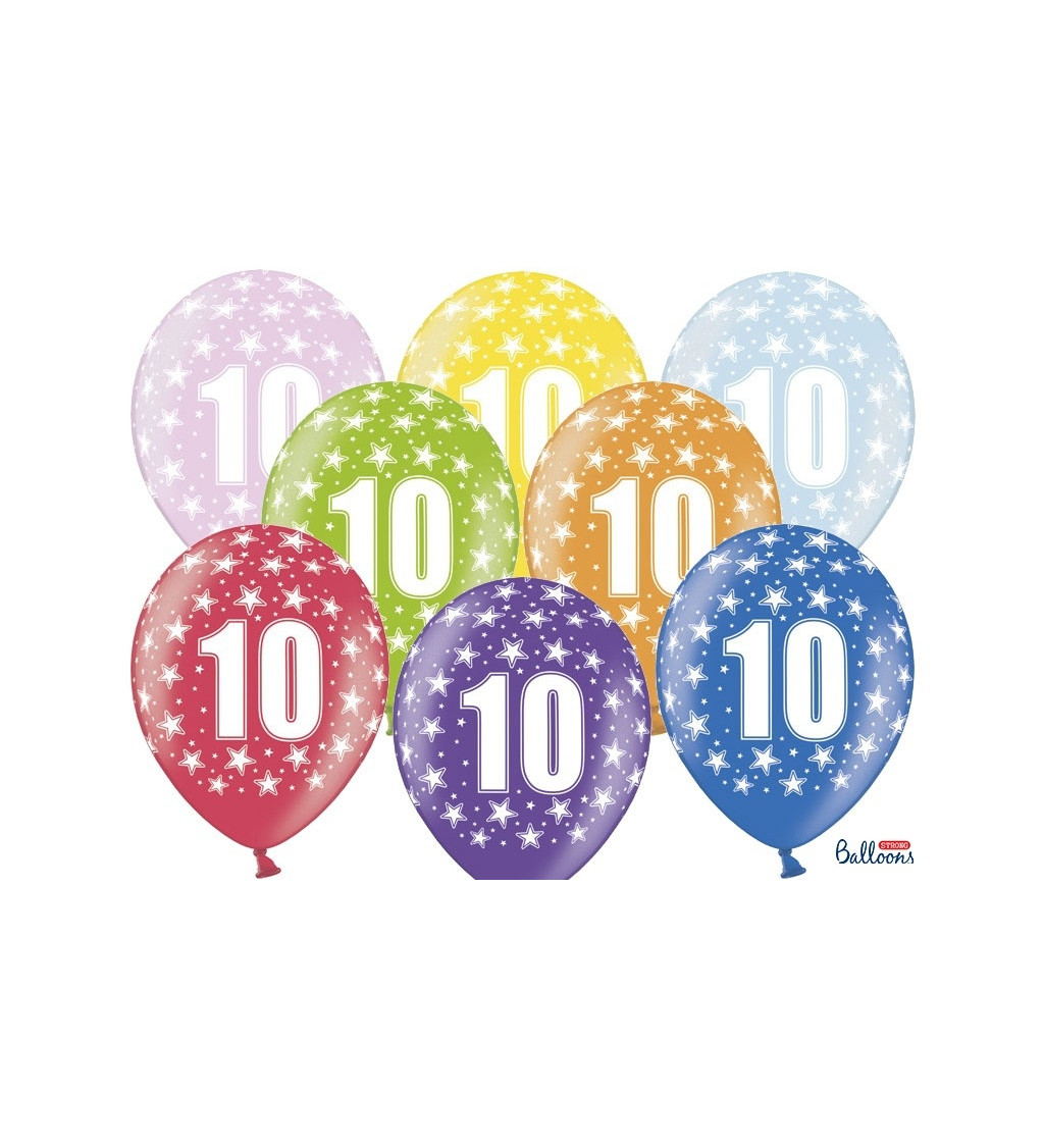 Balónek s číslem 10 - 6 ks