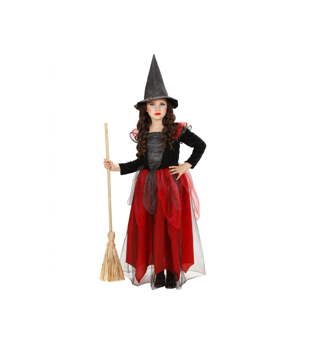 Dívčí kostým - červená čarodějnice