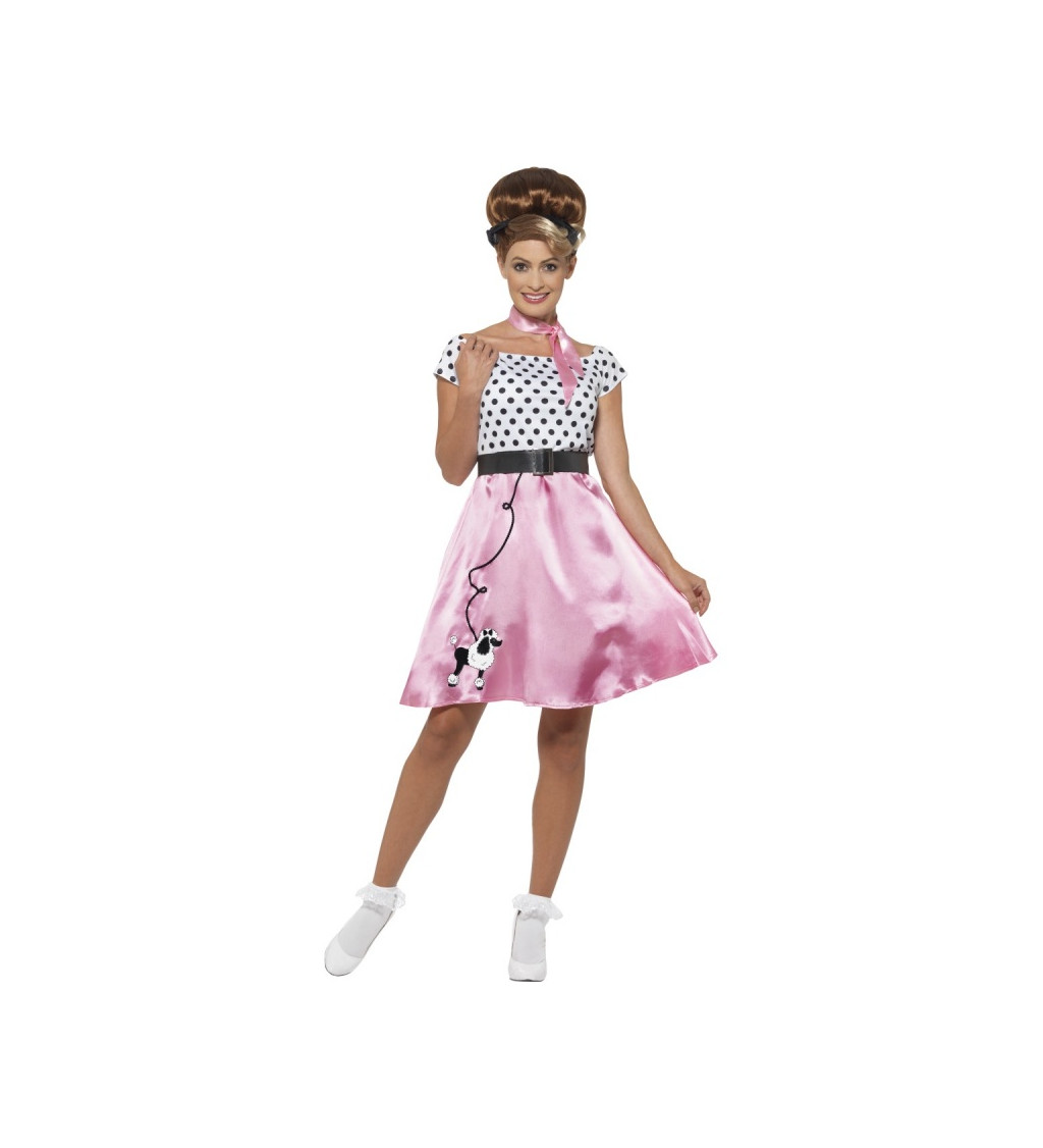 Dívčí rock´n´roll kostým s růžovou sukýnkou