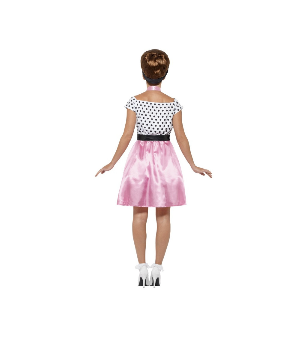 Dívčí rock´n´roll kostým s růžovou sukýnkou