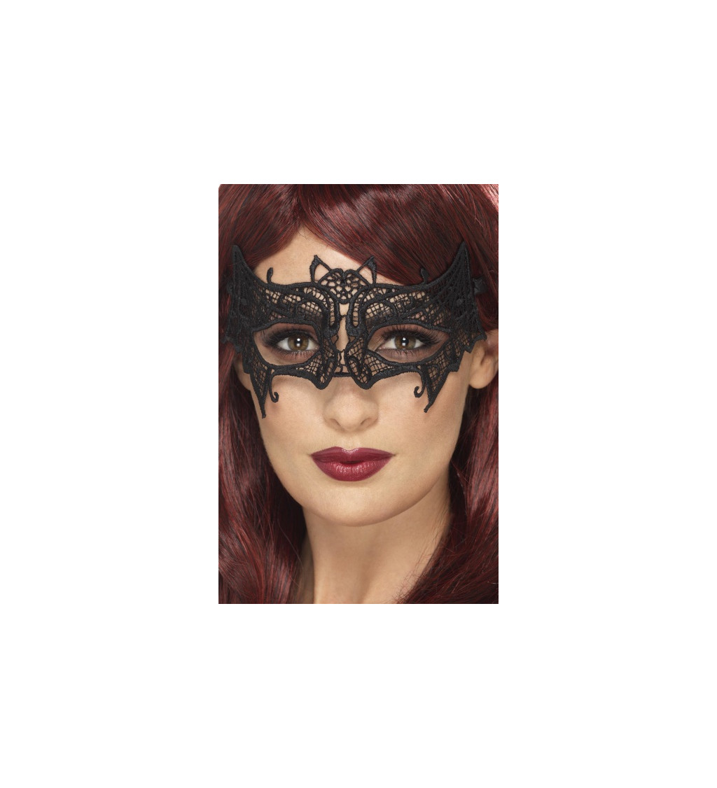 Krajková maska na oči - batgirl