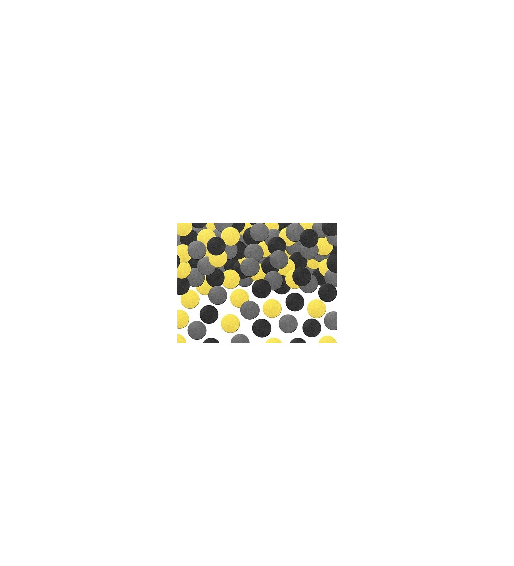 Konfety - žluté a černé puntíky