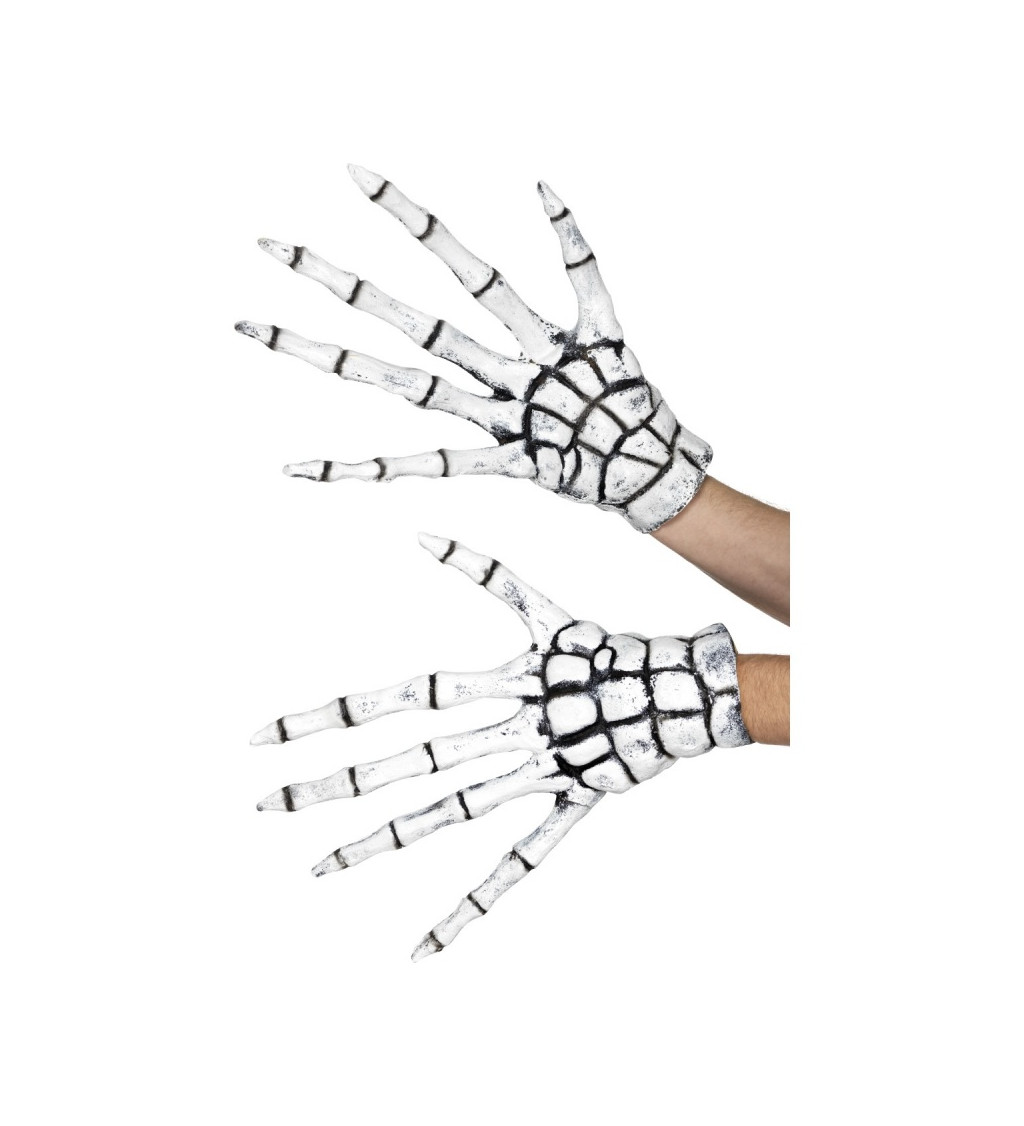 Latexové rukavice - Kostra s dlouhými prsty