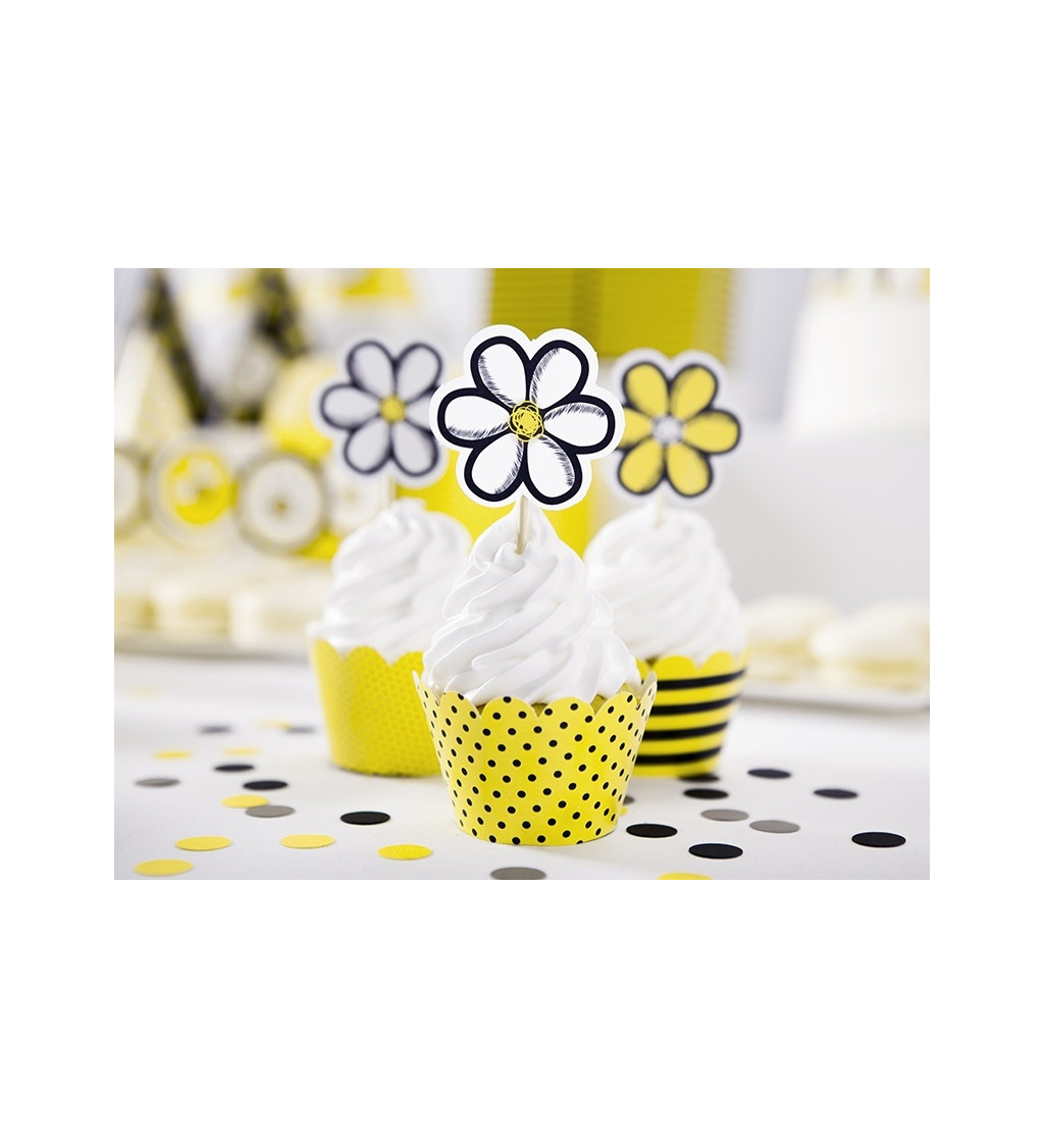 Papírové mističky na cupcakes - včelka