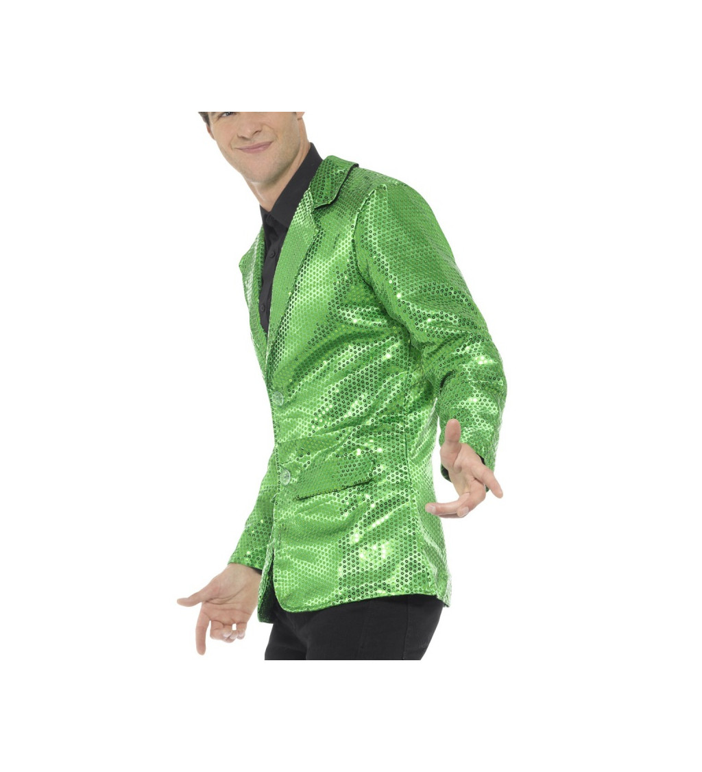 Zelené třpytivé sako