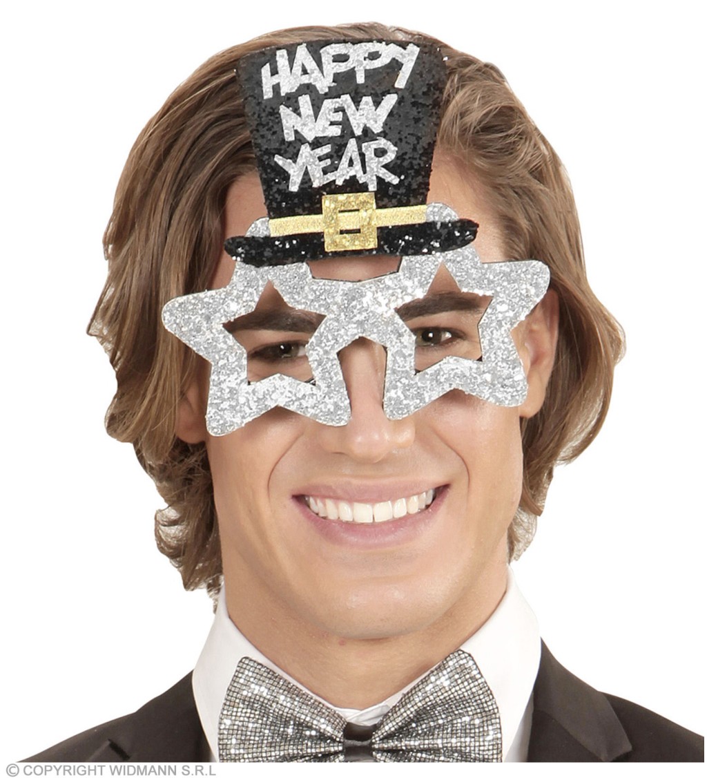 Stříbrné brýle Happy New year