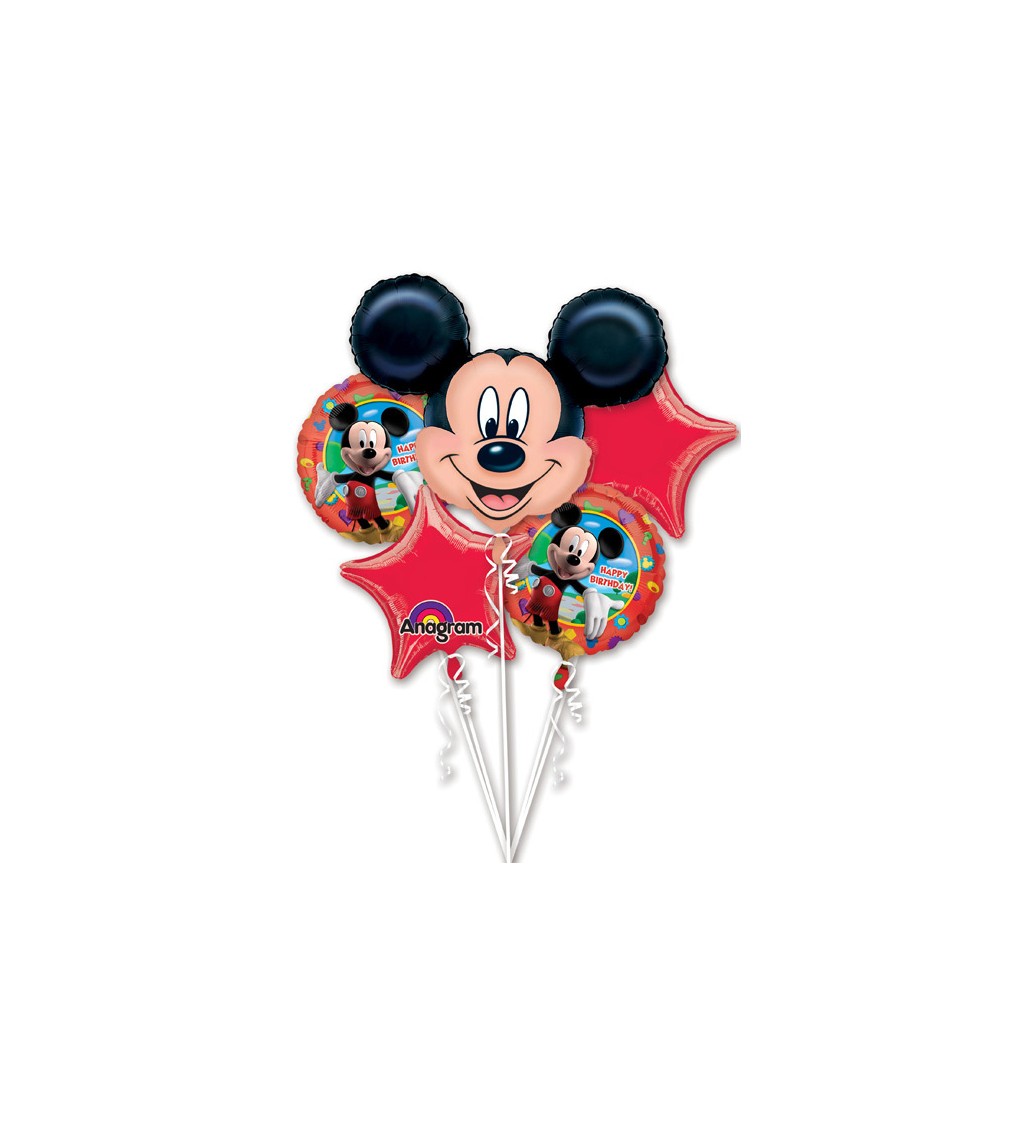 Sada pěti fóliových balónků Mickey mouse