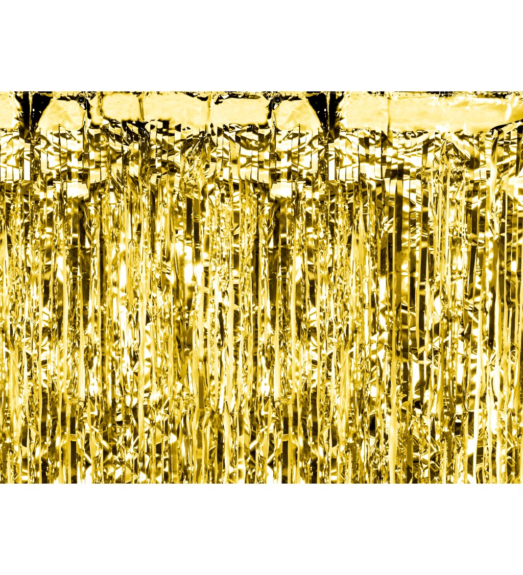 Třpytivá záclona - zlatá dekorace