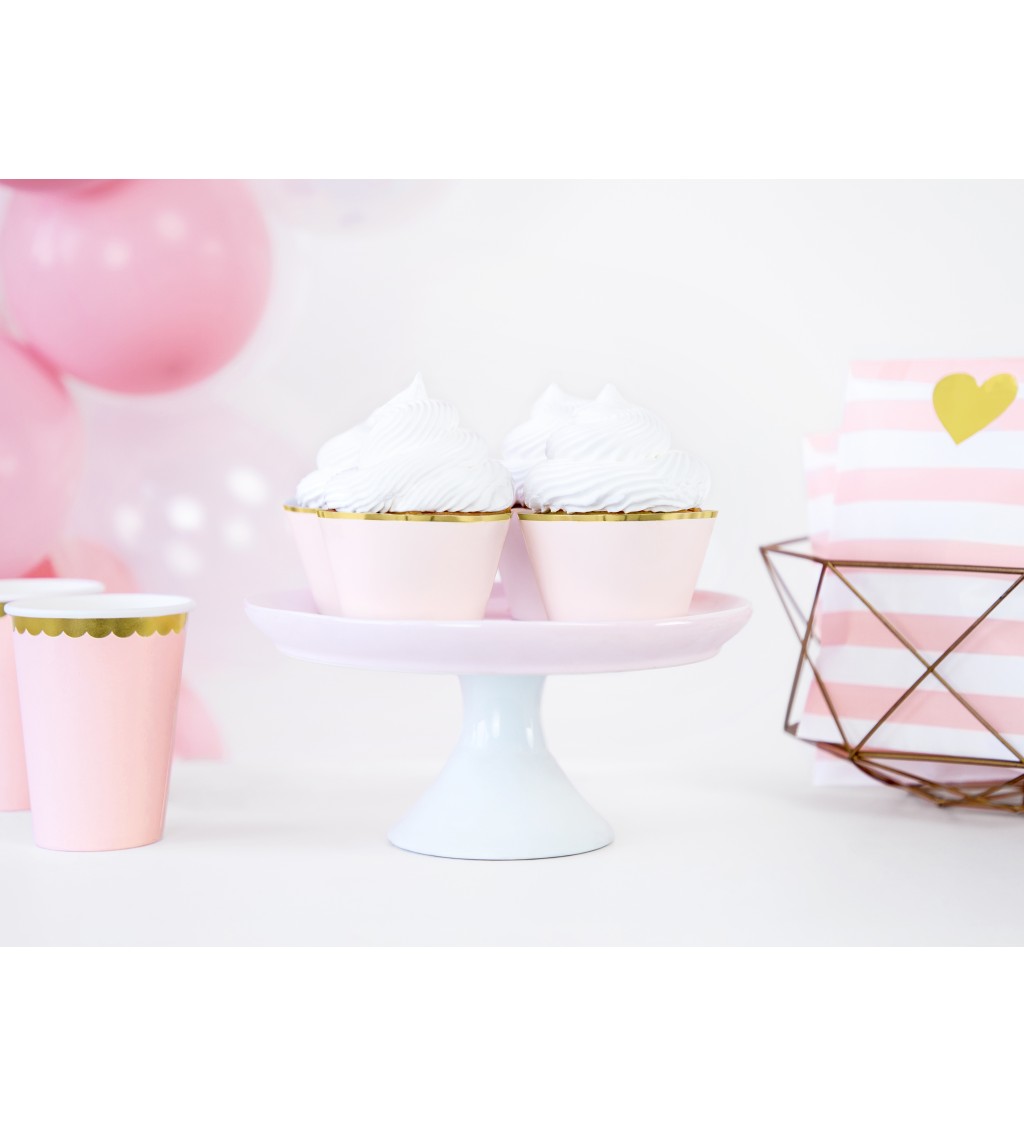 Růžovo zlaté košíčky na cupcaky