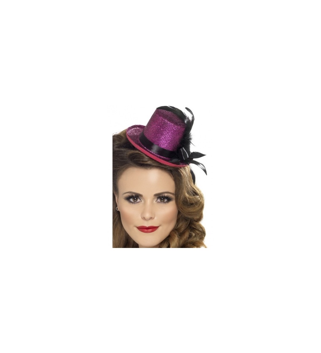 Burlesque mini klobouček - růžový