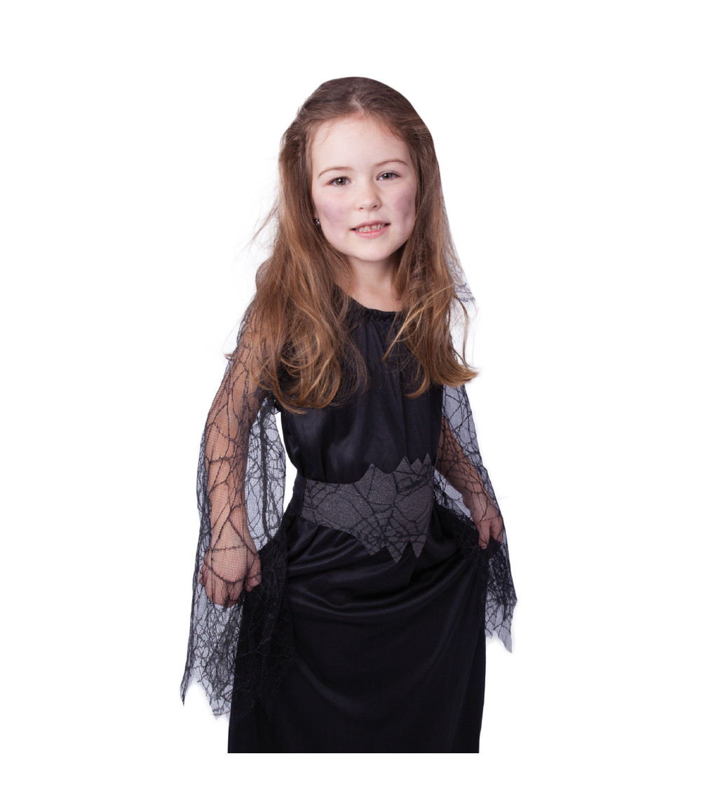 Dětské čarodějnické šaty - černé - kostým