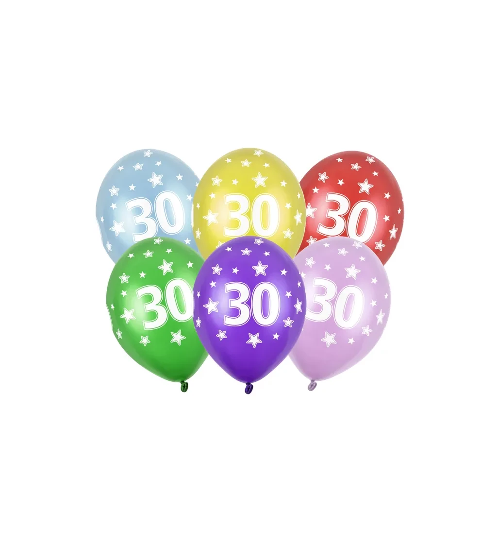 Balónek s číslem 30 - 6 ks
