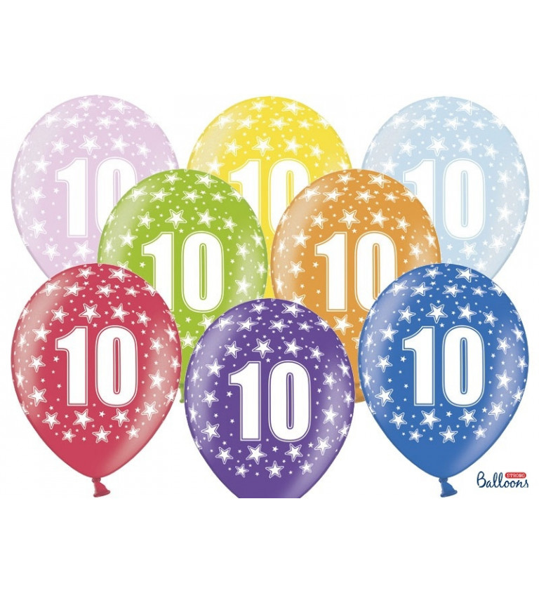 Balónek s číslem 10 - 6 ks
