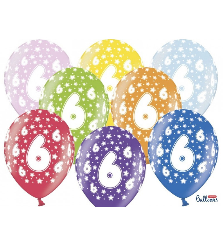 Balónek s číslem 6 - 6 ks