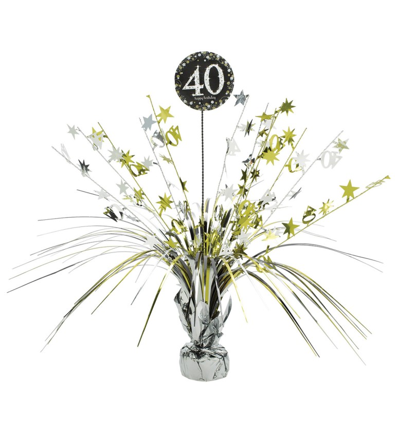 Zlato stříbrná narozeninová dekorace 40