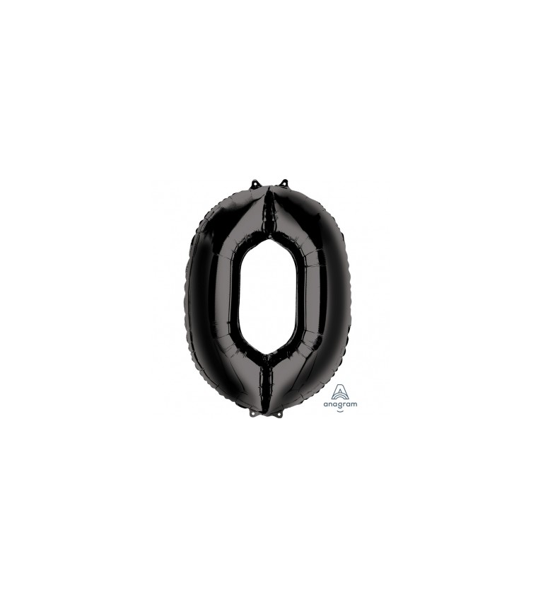 Fóliový balónek – číslo 0 (černý)