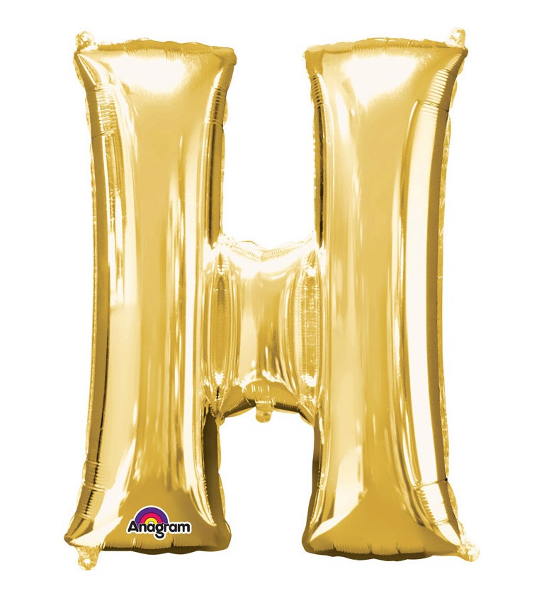 Fóliový balónek H (zlatý)