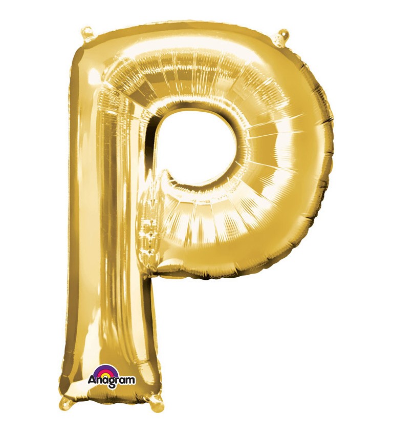 Fóliový balónek P (zlatý)