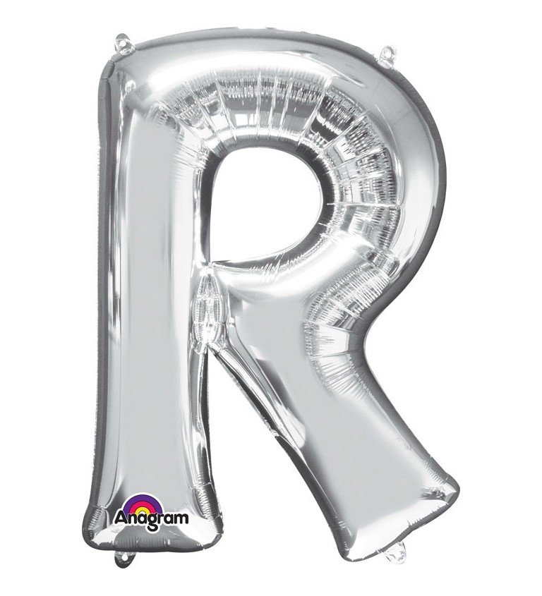 Fóliový balónek R (stříbrný)