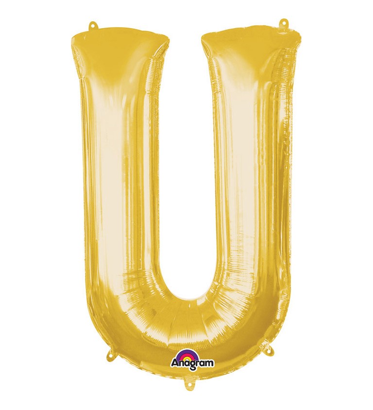Fóliový balónek U (zlatý)