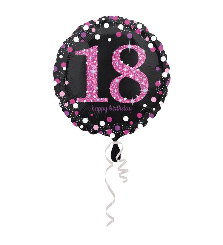 Růžov fóliový balónek - číslo 18