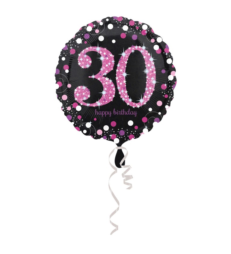 Růžov fóliový balónek - číslo 30