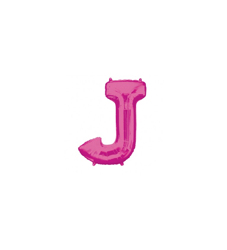 Fóliový balónek J (tmavě růžový)