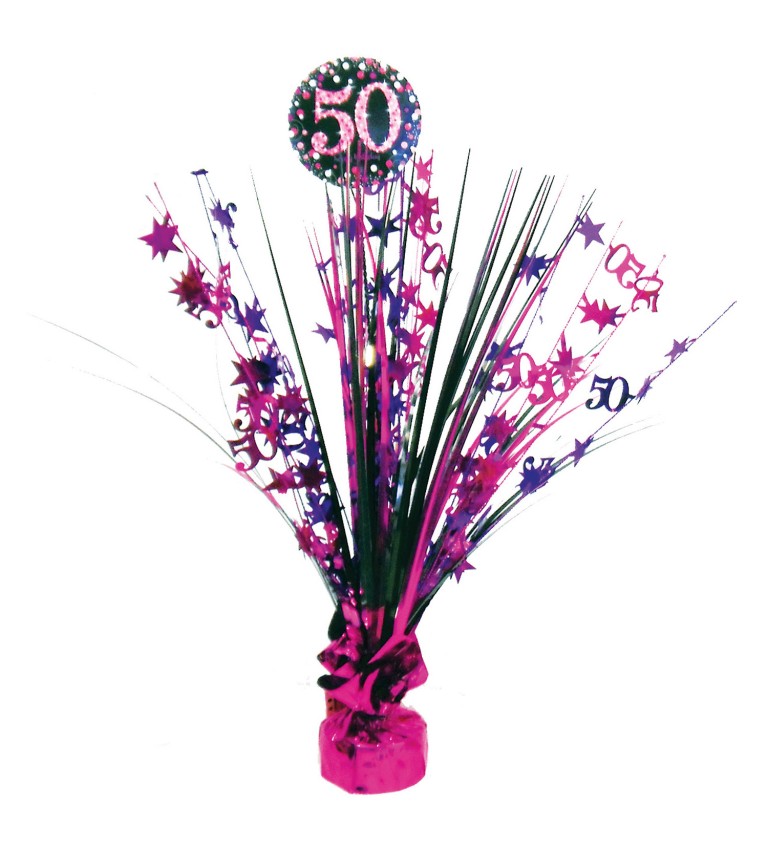 Růžová narozeninová fontánka - 50