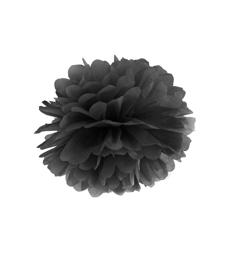 Papírová koule pom pom - černá