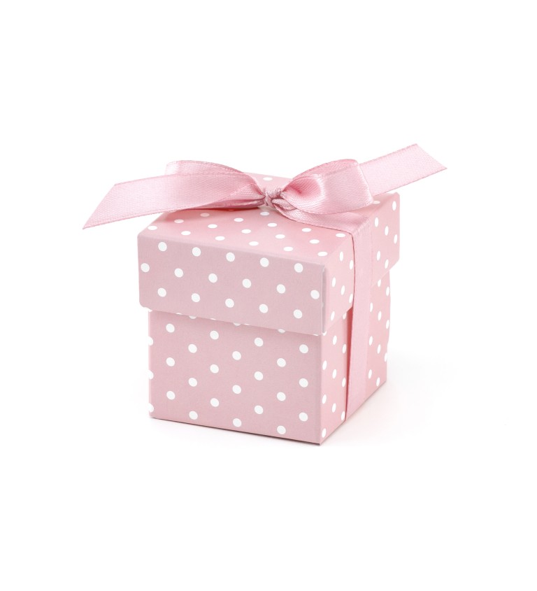 Puntíkovaná krabička - růžová