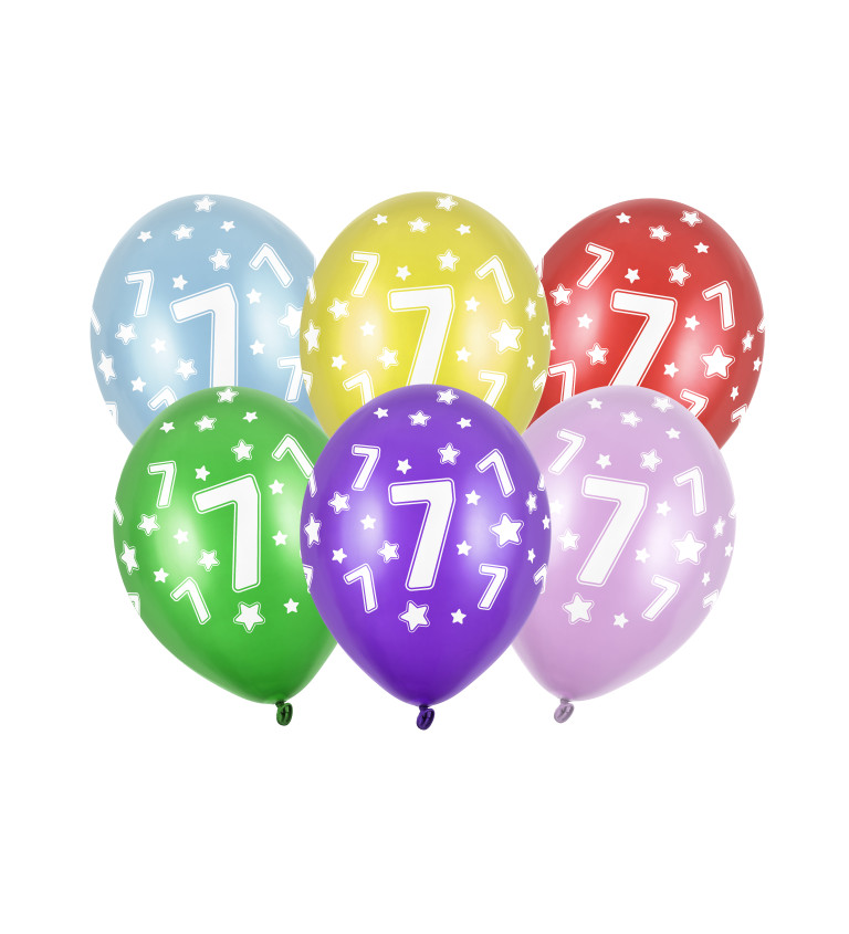 Balónek s číslem 7 - 6 ks