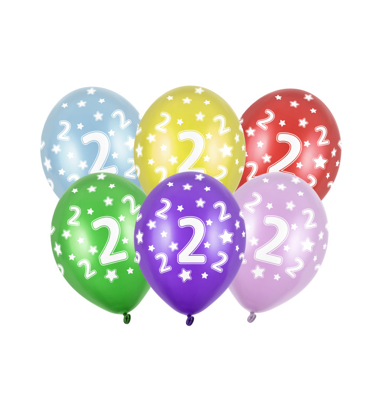 Balónek s číslem 2 - 6 ks