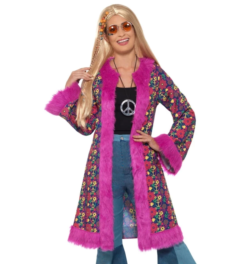 Fialový hippie kabátek